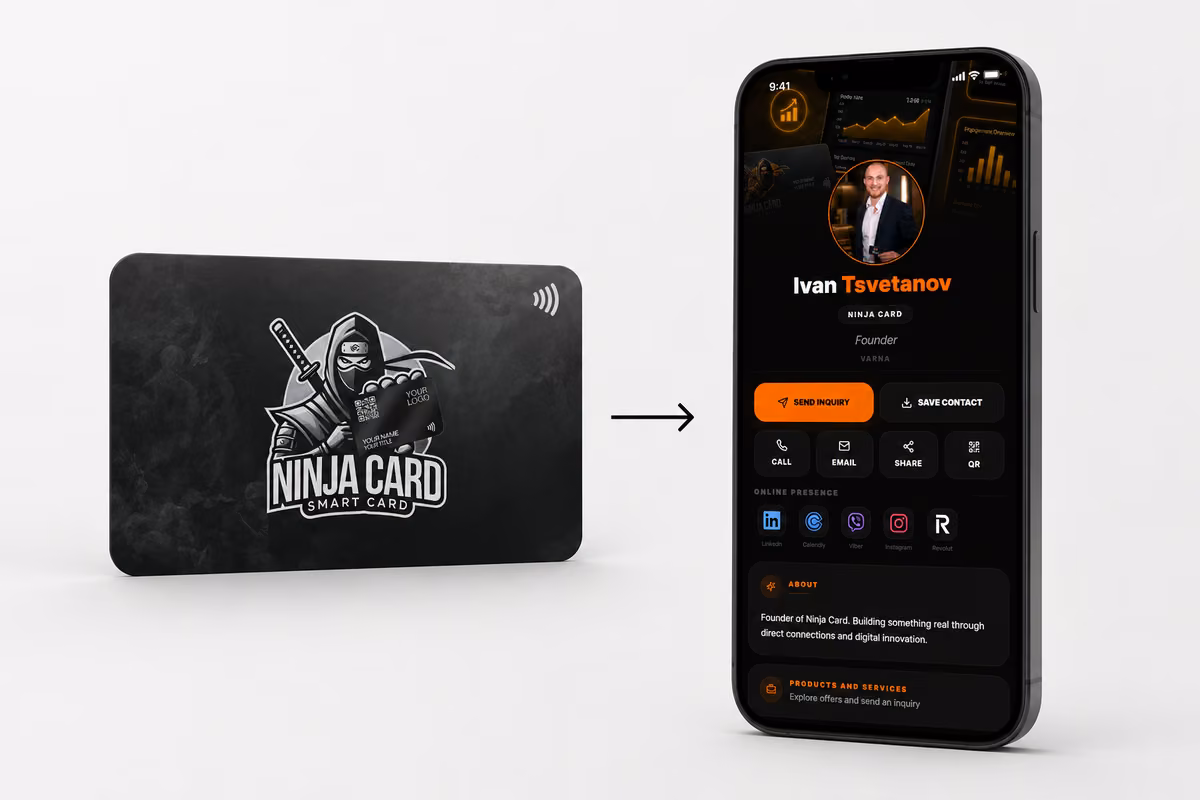 Ninja Card карта, която отваря дигитален профил